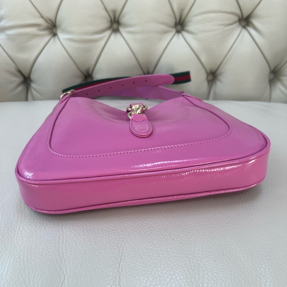 NEW GUCCI JACKIE SMALL SHOULDER BAG PINK LEATHER - Picture 9 of 11